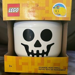 LEGO Storage Head  Halloween Skeleton Small Holds Legos Or Candy New